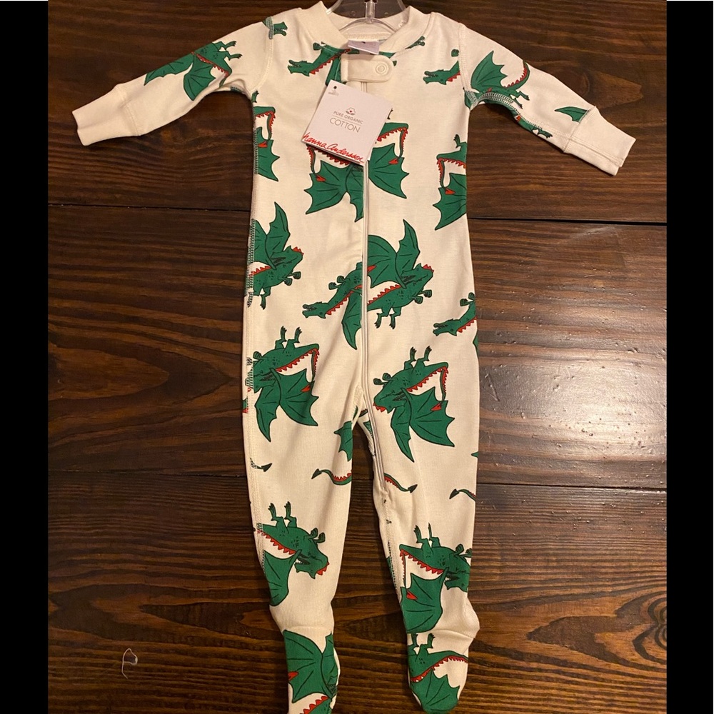 Hanna Andersson Dragon zip up sleeper pajamas